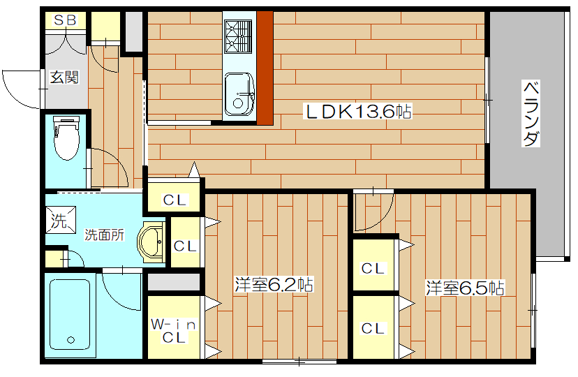 シャーメゾンフォレナ05号室の間取り図