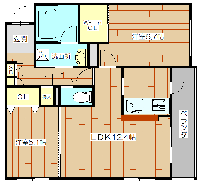 シャーメゾンフォレナ02号室の間取り図